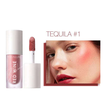 FOCALLURE Hangover Red Wine Blusher 4 Colour Natual Makeup Face Liquid Blush Long Lasting Cosmetics