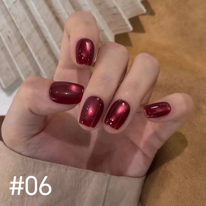 10ML 1-10PCS 2025 New Sunset Cat's Eye Nail Polish Series Amber Glass Beads Magnet Gel Nail Polish Nail Art Gold Brown Nails
