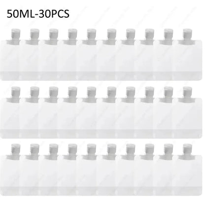10-60pcs Refillable Packaging Bags Travel Essentials Lotion Cosmetics Shampoo Shower Gel Portable Bags Makeup Fluid Bottles