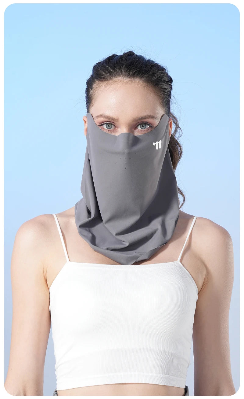 WEST BIKING Mask Breathable Sunscreen Face Veil Ice Silk Face Mask Sun Protection Neckline Face Cover Summer Cycling Hiking
