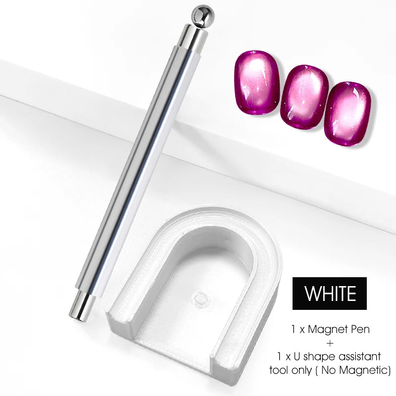 U-Shaped Magnetic Gel Polish Guide Tool Cat Eye Nail Magnet Assistant Holder Pad for Beginner DIY Manicure Magnetic Nail Art