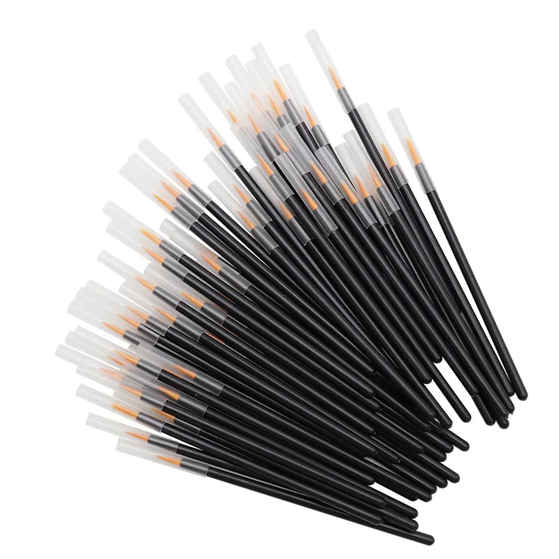 50pcs Disposable Nail Art Brush Eyeliner Eyeline Makeup Tools Manicure Painting Pen Beauty Tool Nail Gel Liner Brushes