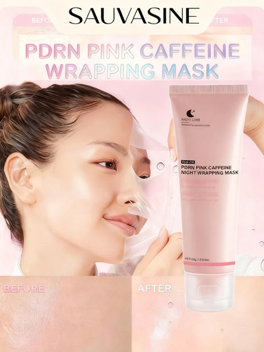 PDRN Caffeine Night Wrapping Peel Off Facial Mask for Firming, Depuffing& Hydration Salmon DNA + Caffeine + Collagen For Refined