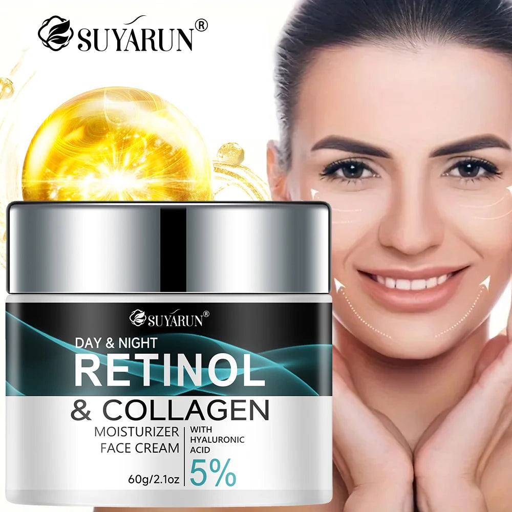 SUYARUN Retinol & Collagen Face Cream - Anti-Aging Moisturizer for Deep Hydration, Firming & Youthful Glow.