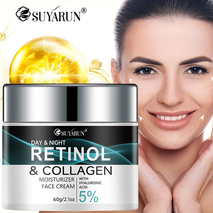 SUYARUN Retinol & Collagen Face Cream - Anti-Aging Moisturizer for Deep Hydration, Firming & Youthful Glow.