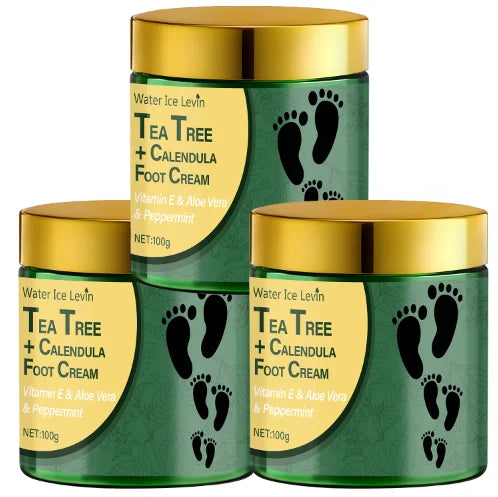 Tea Tree & Calendula Foot Cream with Vitamin E & Aloe Vera, Hydrates & Soothes Feet, Lightweight Non-Greasy Formula.