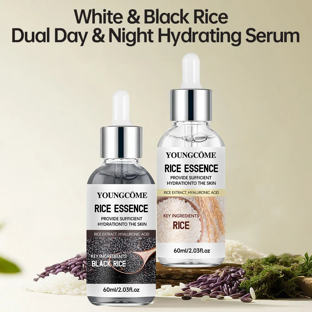 Rice Ampoule Duo - Gentle Exfoliating & Deep Hydrating Serum for Radiant Skin - Suitable for All Skin Types 40/60ml