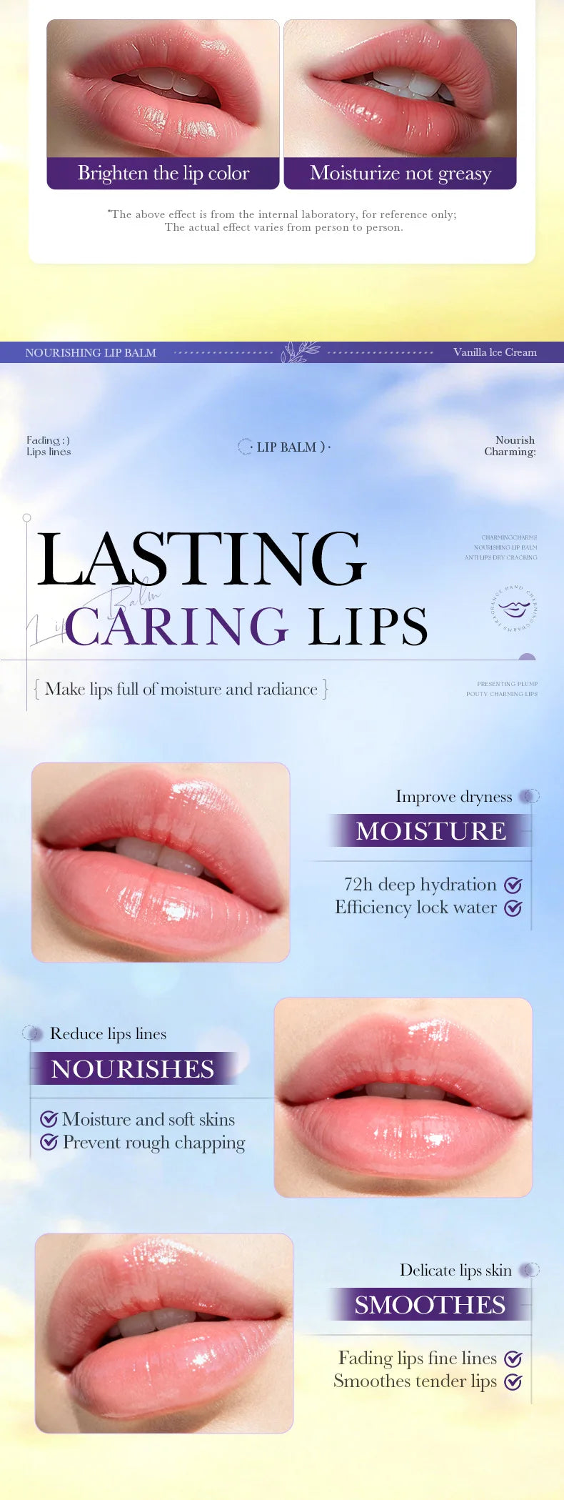 Vanilla Coconut Lip Balm 3.8g – Sweet Dessert-Inspired Scent, Nourishing and Hydrating Formula for Soft, Smooth Winter Lips