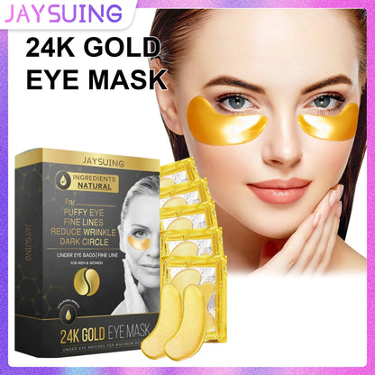 24k Gold Collagen Eye Patches Reduce Fine Lines Eliminate Puffiness And Dark Circles Tighten And Firm The Delicate Eye Area