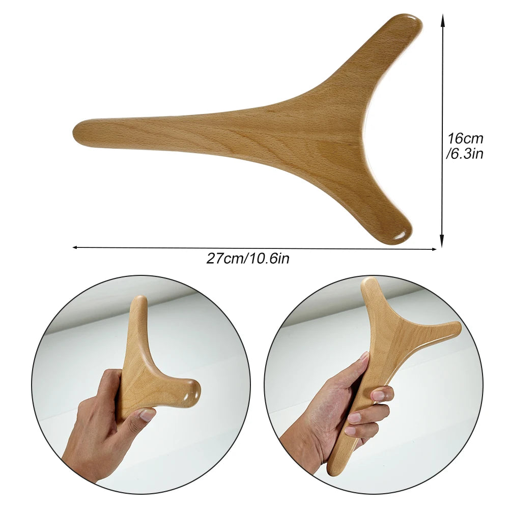 1PCS Wood Therapy Massage Tool Wooden Lymphatic Drainage Massager Body Sculpting Tools for Maderoterapy,Gua Sha,Muscle Release