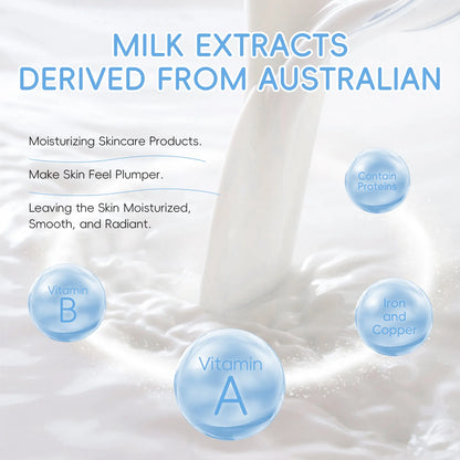 Deep Hydration Milk Skincare Set Softening Serum Gentle Eye Cream Radiant Moisturizing Glowing Trio