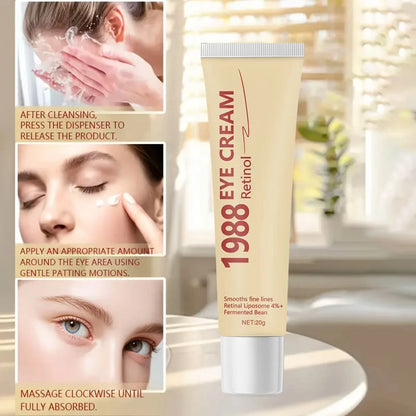 1988 Retinol Eye Cream with Hyaluronic Acid & Collagen - Light Texture, Moisturizes, Protects, Smooths Fine Lines