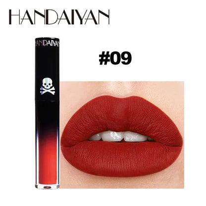 New Black Velvet Lipsticks Halloween Dark Matte Lip Gloss Set Moisturizing Lasting Waterproof No Fade Sexy Red Liquid Lipsticks