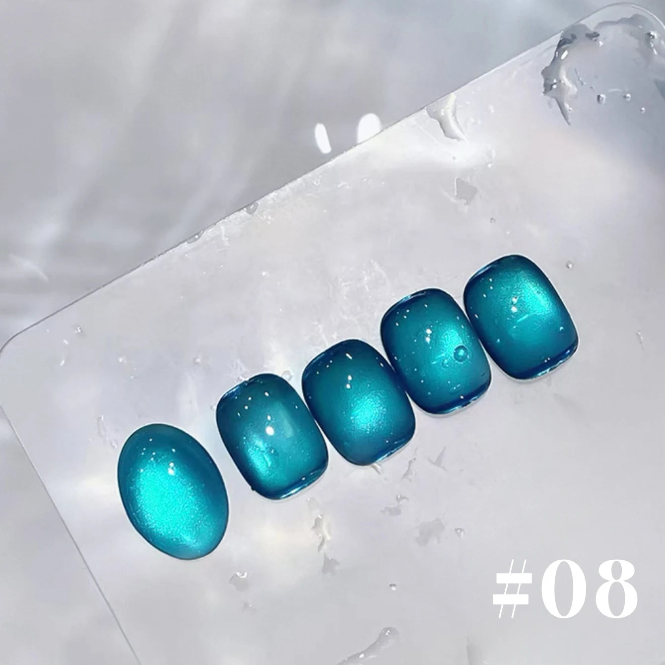 12ML 1-6PCS Summer And Autumn Island Glass Bead Magnet Cat Eye Gel Nail Polish Blue Nails Nail Art Nail Supplies