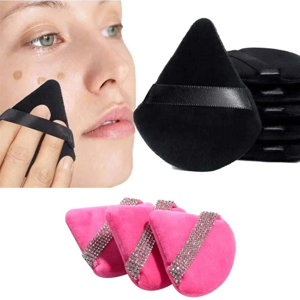 New Diamond Triangle Powder Puff Sponge Velvet Triangle Powder Puff Facial Beauty Soft Smooth Face Makeup Tool Makeup Sponge