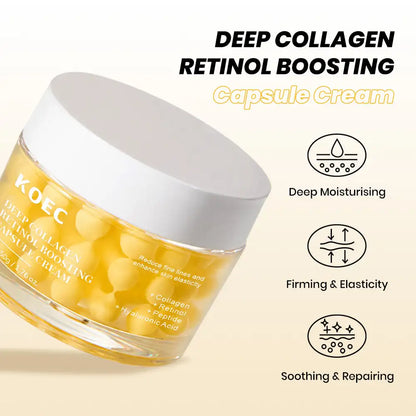50g KOEC Deep Collagen Retinol Boosting Capsule Cream Moisturizing Firming Soothing Reduce Fine Lines Enhance Elasticity Peptide