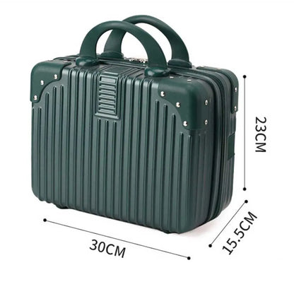 Hot Cosmetic Box 14 inch Mini Travel Suitcase Cosmetic Box Hand Luggage Organizer Makeup Case Small Password Box Boarding Case