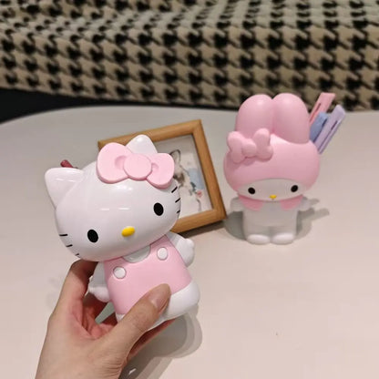 Anime Kuromi Hello Kitty Makeup Brush Storage Kawaii Pen Holder Desktop Storage Ornament Melody Student Pen Holder Storage Gift