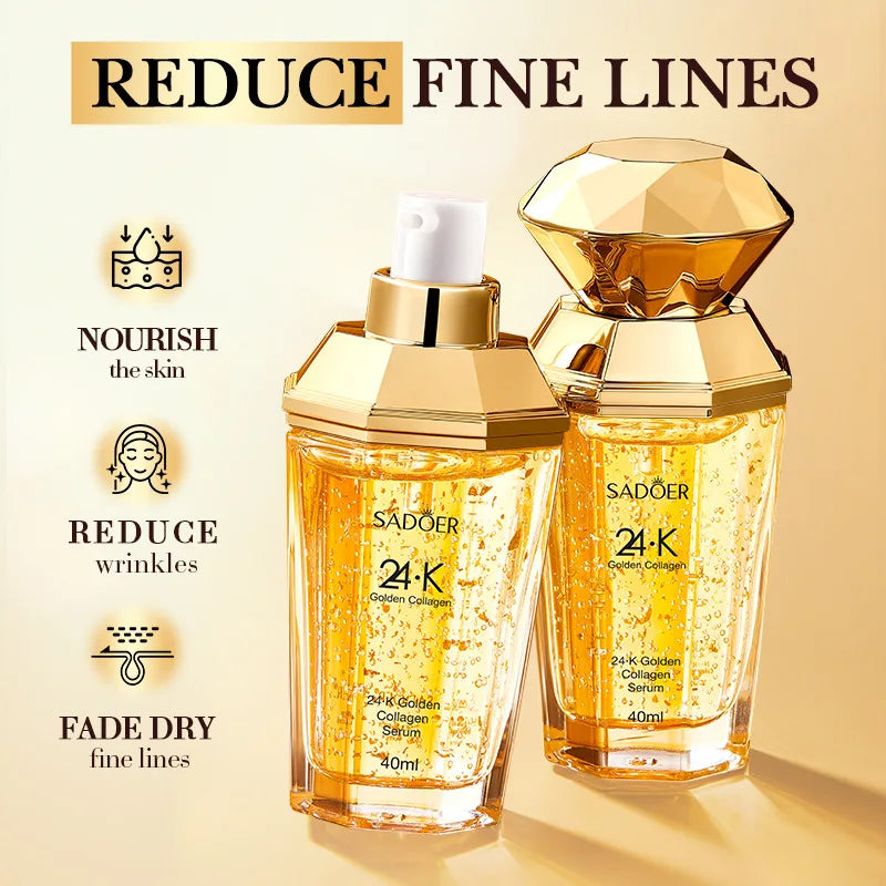 SADOER 24K Golden Collagen Serum for face Moisturizing Anti Wrinkles Hydrating Anti-aging Wrinkle Facial Essence Skin Care