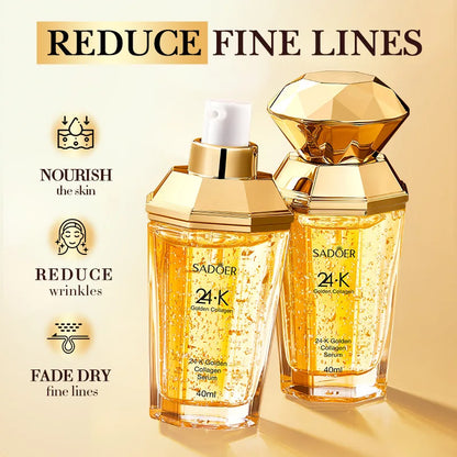 SADOER 24K Golden Collagen Serum for face Moisturizing Anti Wrinkles Hydrating Anti-aging Wrinkle Facial Essence Skin Care