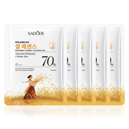 1/5/10PCS Rice Essence Face Sheet Mask,Niacinamide Hyaluronic Acid Hydrating Nourishing Brightening Tender Skin,Korean Skincare