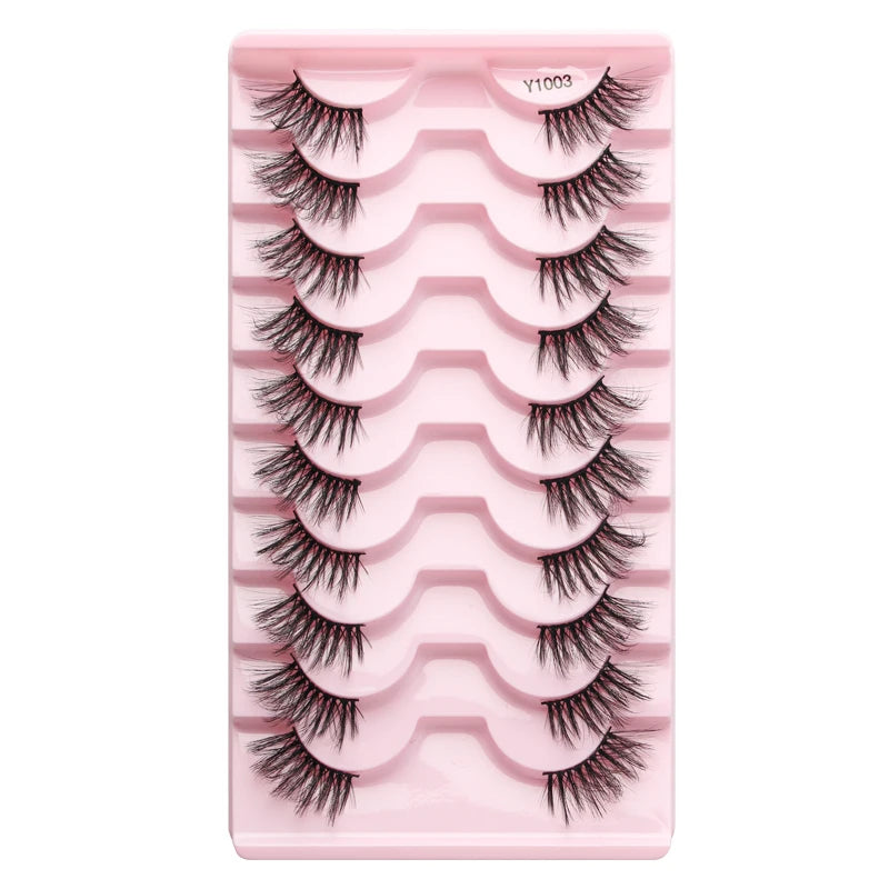 3/10 Pairs Half Lashes Cat Eyelashes Natural Long Handmade 3D Mink Lashes Makeup Tool Reusable Fake Eyelash maquillaje Faux Cils