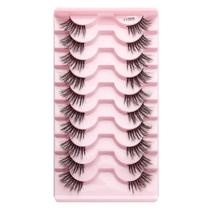 3/10 Pairs Half Lashes Cat Eyelashes Natural Long Handmade 3D Mink Lashes Makeup Tool Reusable Fake Eyelash maquillaje Faux Cils