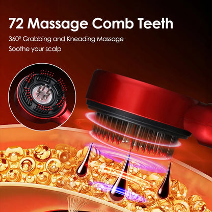 Electric Head Massager Hair Growth Comb Scalp Relax Massager LED Light Therapy Anti Hair Loss Scalp Brush Liquid Oil Applicator