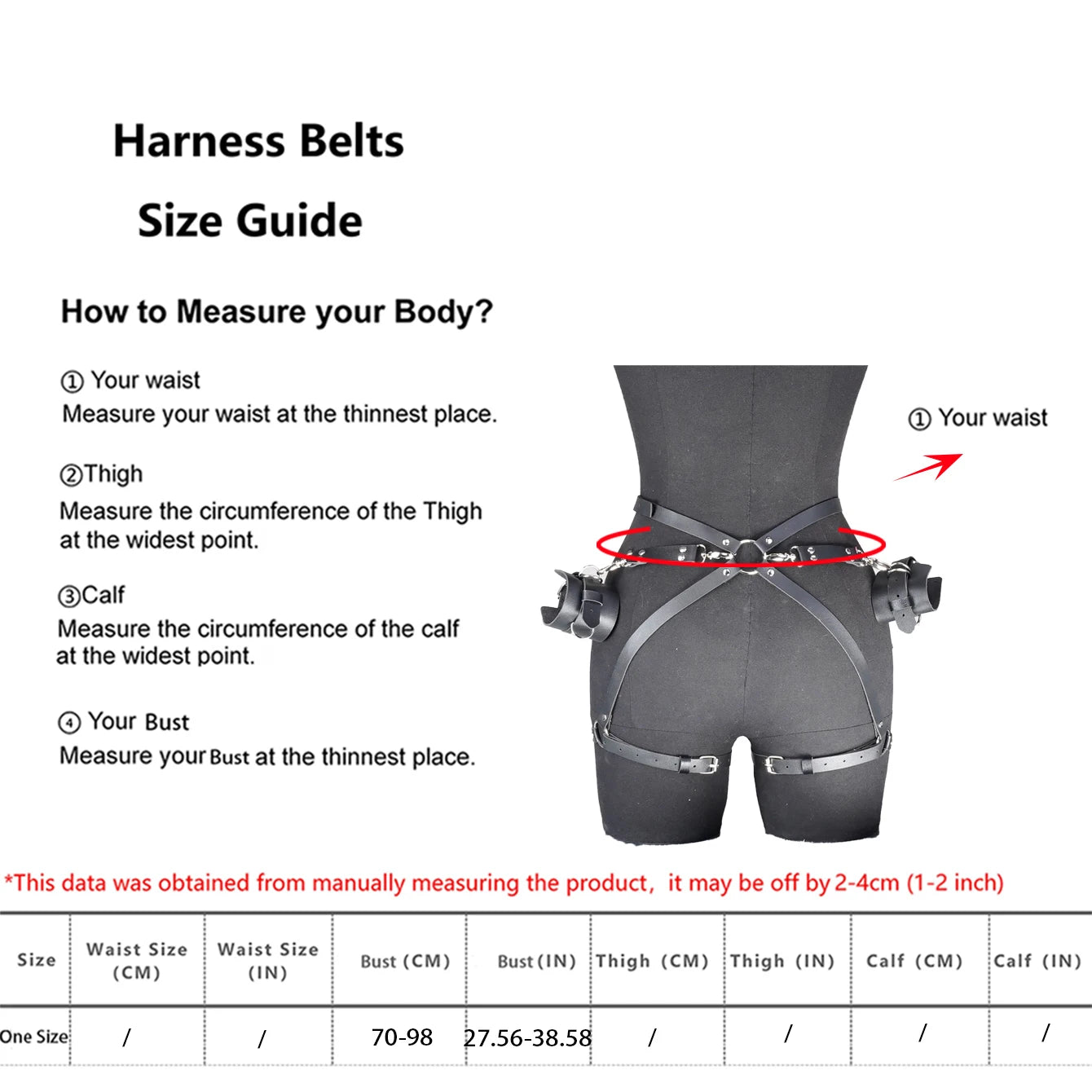 Ladies' punk style bondage art adjustable circular cuffs&thigh straps, essential for intimate role-playing