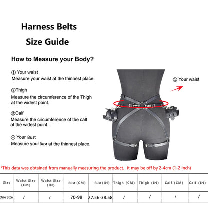Ladies' punk style bondage art adjustable circular cuffs&thigh straps, essential for intimate role-playing