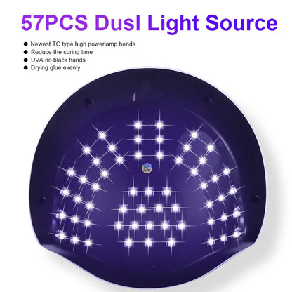 Professional 57LED Nail Lamp 4 Timer Modes LCD Display Fast curing Gel Nail Dryer Manicure Salon Tools for Acrylic Gel Art