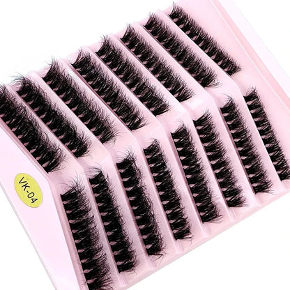 New 8 Rows Mink Eyelashes Natural Bundles Eyelash Extension 3D Russia Volume Individual Eyelash Cluster Makeup Tools Lashes