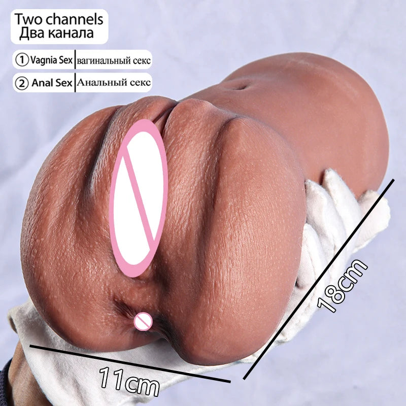 Artificial Vagina Pink Vaginal Dolls Pussy Anus Sucking Penis Deep Throat Male Masturbator Pocket Pussy for Men Adult supplies