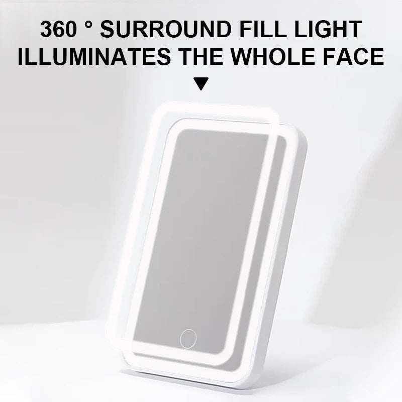 SEAMETAL Car Interior Mirrors Sun Visor Plate LED Makeup Mirror for Girls Women Rechargeable Fill Light Universal Vanity Mirror