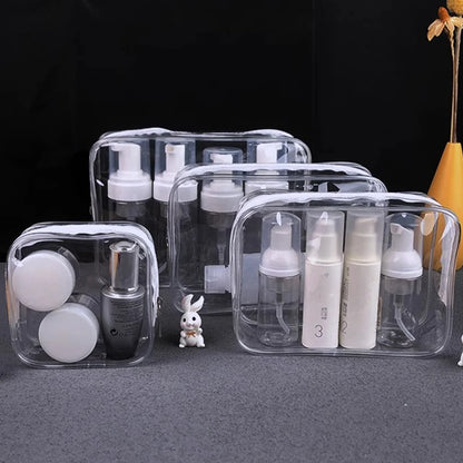 Travel Organizer Bath Toiletry Wash Storage Bag Case White Transparent Zipper Makeup Bags  Clear Pouch Women's Cosmetic Bag