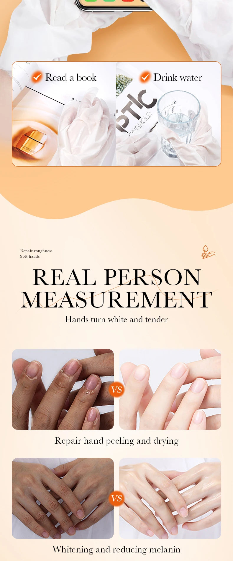1/3/5 Pcs Niacinamide Hand Mask Hands peel barb Repair Moisturizing Nourishing Brightening Hand Gloves Hands Skin Care