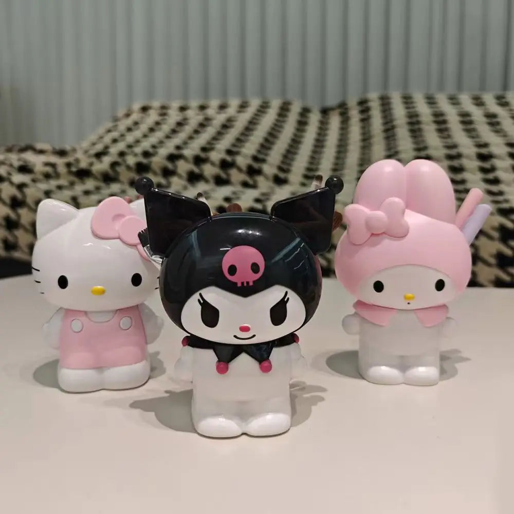 Anime Kuromi Hello Kitty Makeup Brush Storage Kawaii Pen Holder Desktop Storage Ornament Melody Student Pen Holder Storage Gift