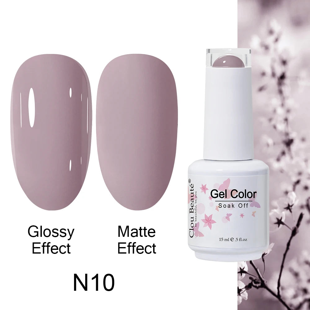 Clou Beaute 15ml Nail Gel Polish Warm Color Dark Red Brown Semi Permanent Nail Art Manicure Soak Off LED UV Varnishes Lacquer