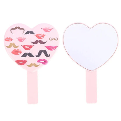 1 Pcs High Definition Handheld Heart-shaped Eyelash Mirror Eyelash Inspection Mirror Makeup Gadgets Vanity Mirror Girl Gifts