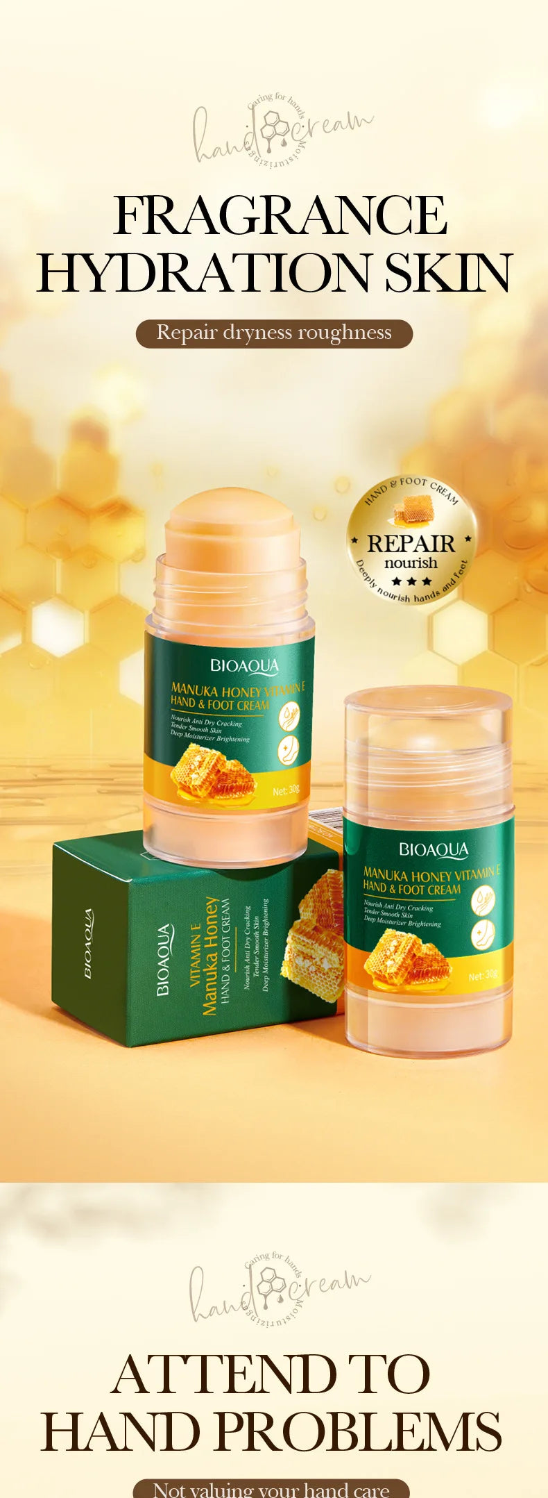 BIOAQUA Honey Hand & Foot Cream Moisturizing Anti Cracking Whitening Anti Wrinkles Anti-Aging Hands Skin Care Products