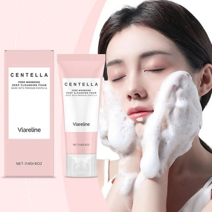 Soothing Centella Asiatica Mild Deep Cleansing Foam Cleanser - Remove Pore Oil Control Exfoliating Refresh Facial Skincare
