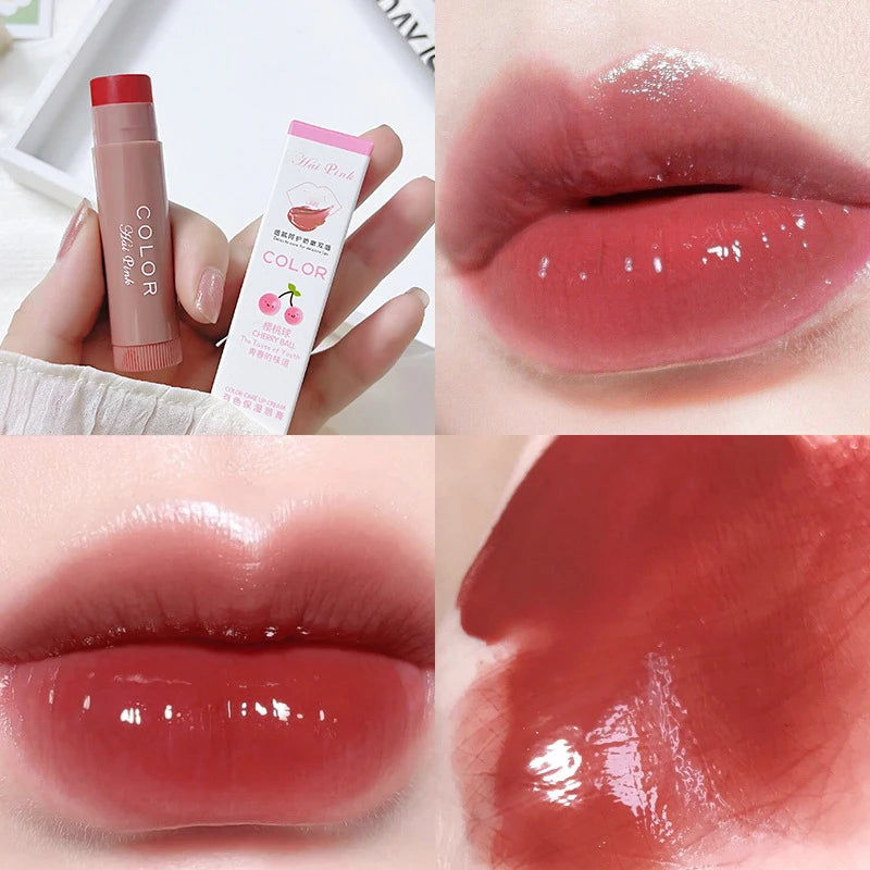 Lipstick Cute Red Tint Makeup Care Cosmetics Colored Lip Balm Lipstick Moisturizing Fade Lip Line Anti-drying Lip Makeup Set