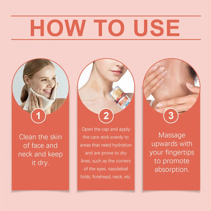 Retinol & Collagen Neck Cream Neck Face Firming Stick with Jojoba Oil Moisturizing Lifting Hyaluronic Acid for All Skin Types
