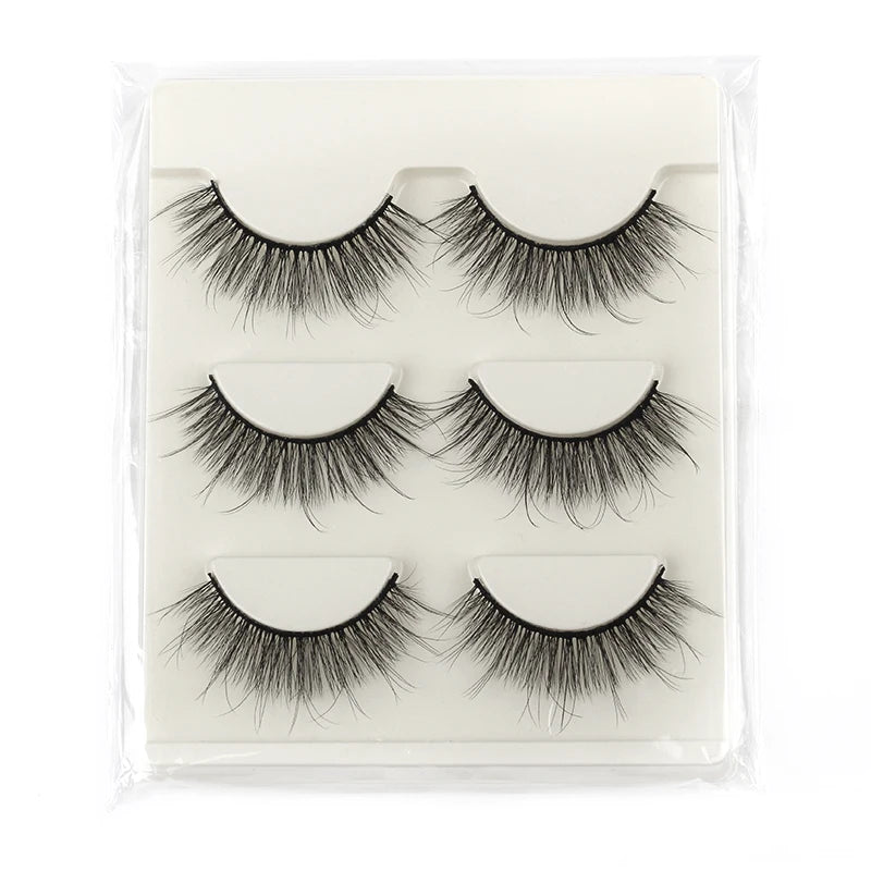 3/10 Pairs Half Lashes Cat Eyelashes Natural Long Handmade 3D Mink Lashes Makeup Tool Reusable Fake Eyelash maquillaje Faux Cils