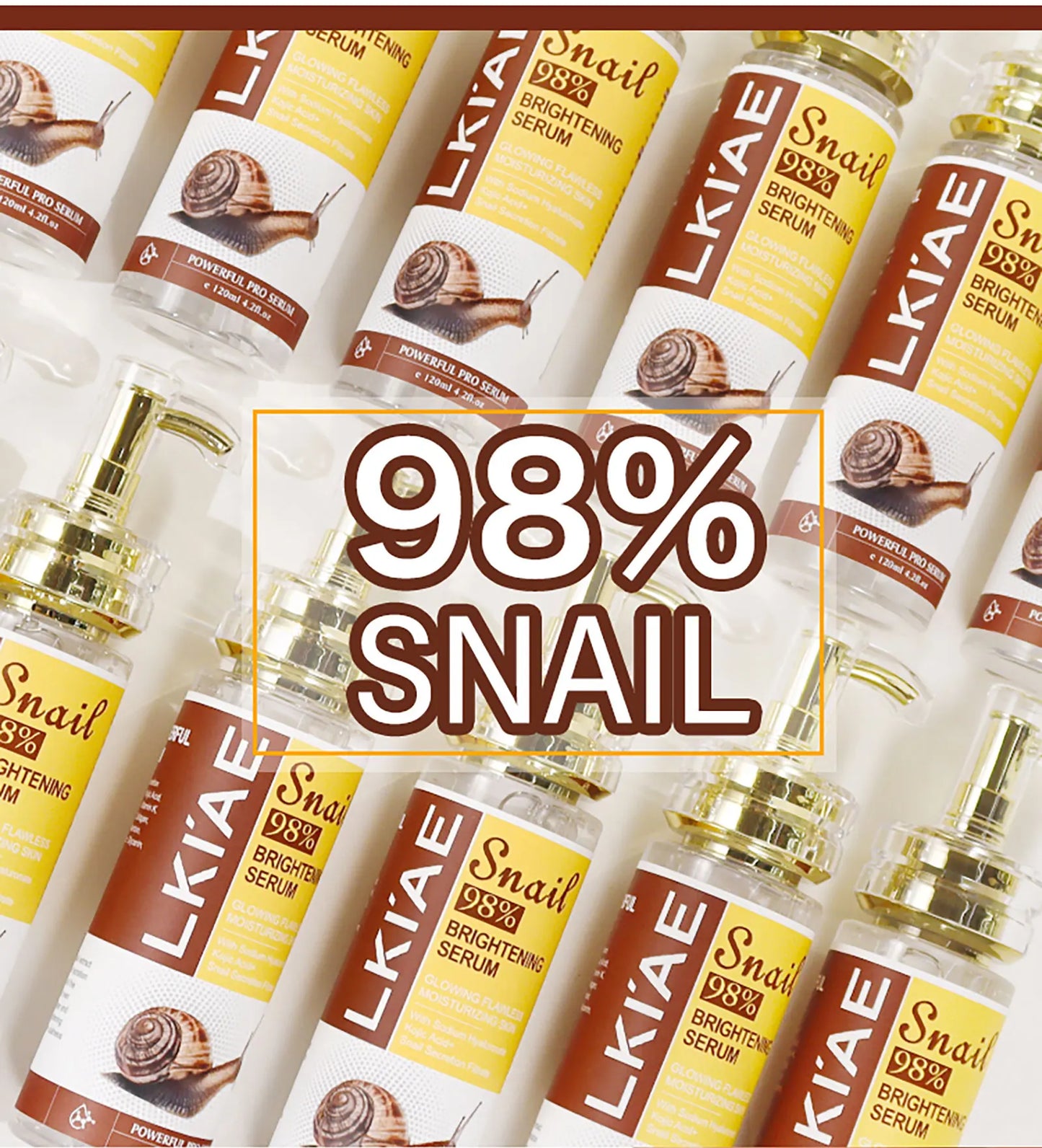 AILKE Snail Extract Whitening Serum, Moisturizing, Reduce Dark Spots, Wrinkle, Even Skin Tone, Lightening Essence for Face, Body