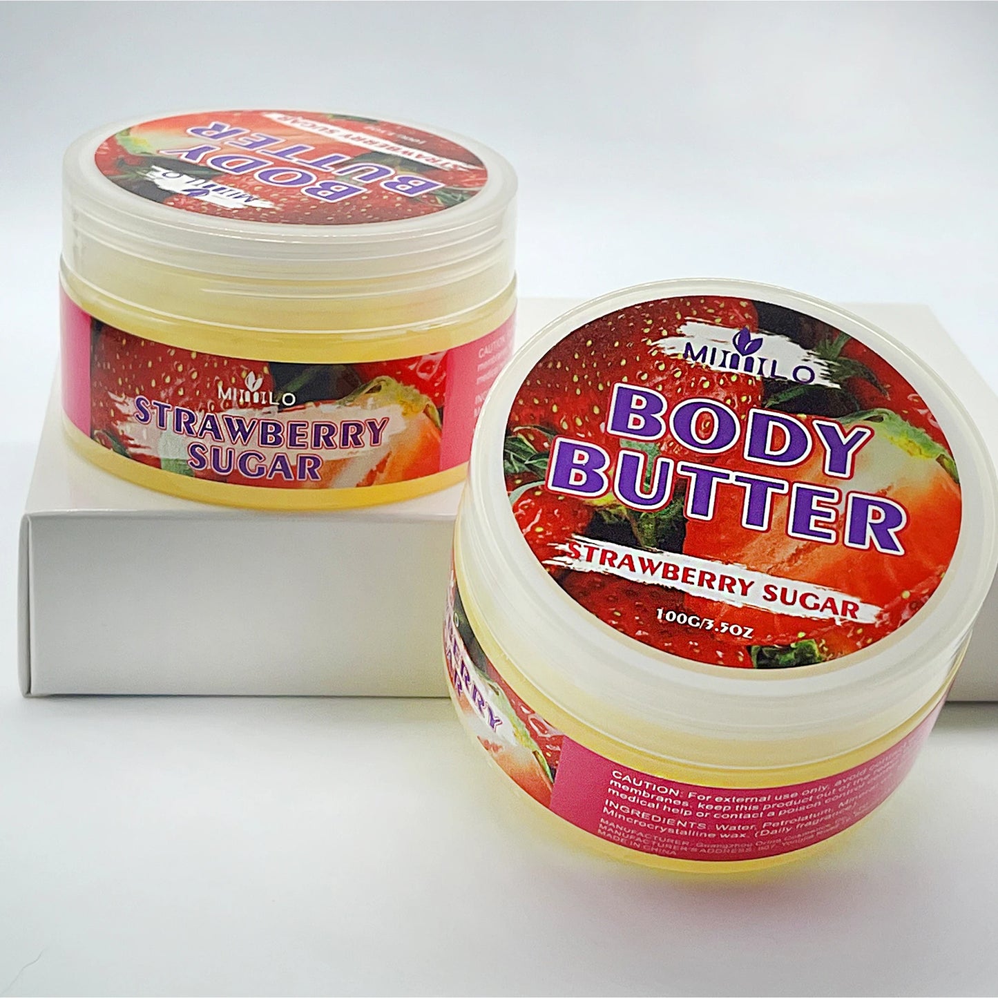 100g two bottles of body glaze - 8 flavors, daily nourishing and moisturizing - non-greasy, with storage bag