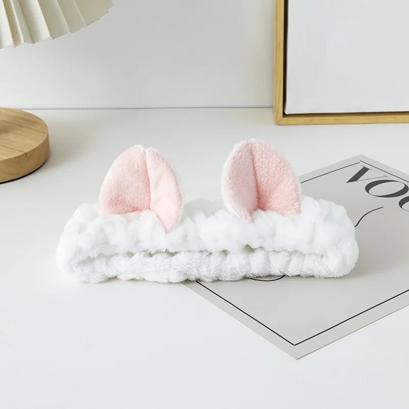 Hairband Cat Coral Plush Headband Cute Soft Hair Bow Headband Hairband Wash Hair accessories Elastic headband accessories
