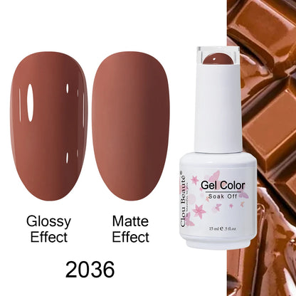 Clou Beaute 15ml Nail Gel Polish Warm Color Dark Red Brown Semi Permanent Nail Art Manicure Soak Off LED UV Varnishes Lacquer