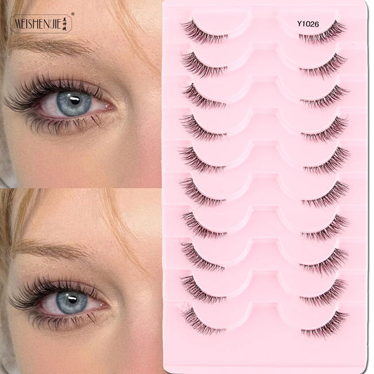3/10 Pairs Half Lashes Cat Eyelashes Natural Long Handmade 3D Mink Lashes Makeup Tool Reusable Fake Eyelash maquillaje Faux Cils