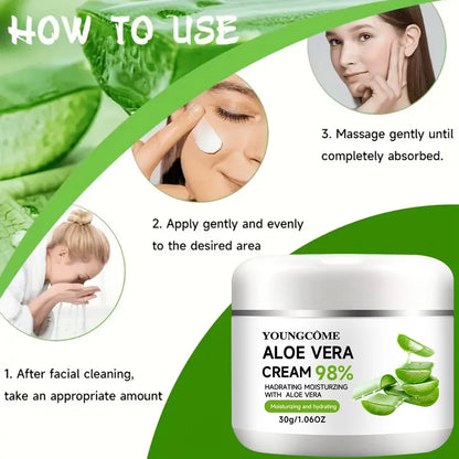 98% Aloe Vera Face Cream Moisturiser Facial Anti Aging Whitening Skin Care Repair Fade Fine Lines Wrinkle Remover Face Cream